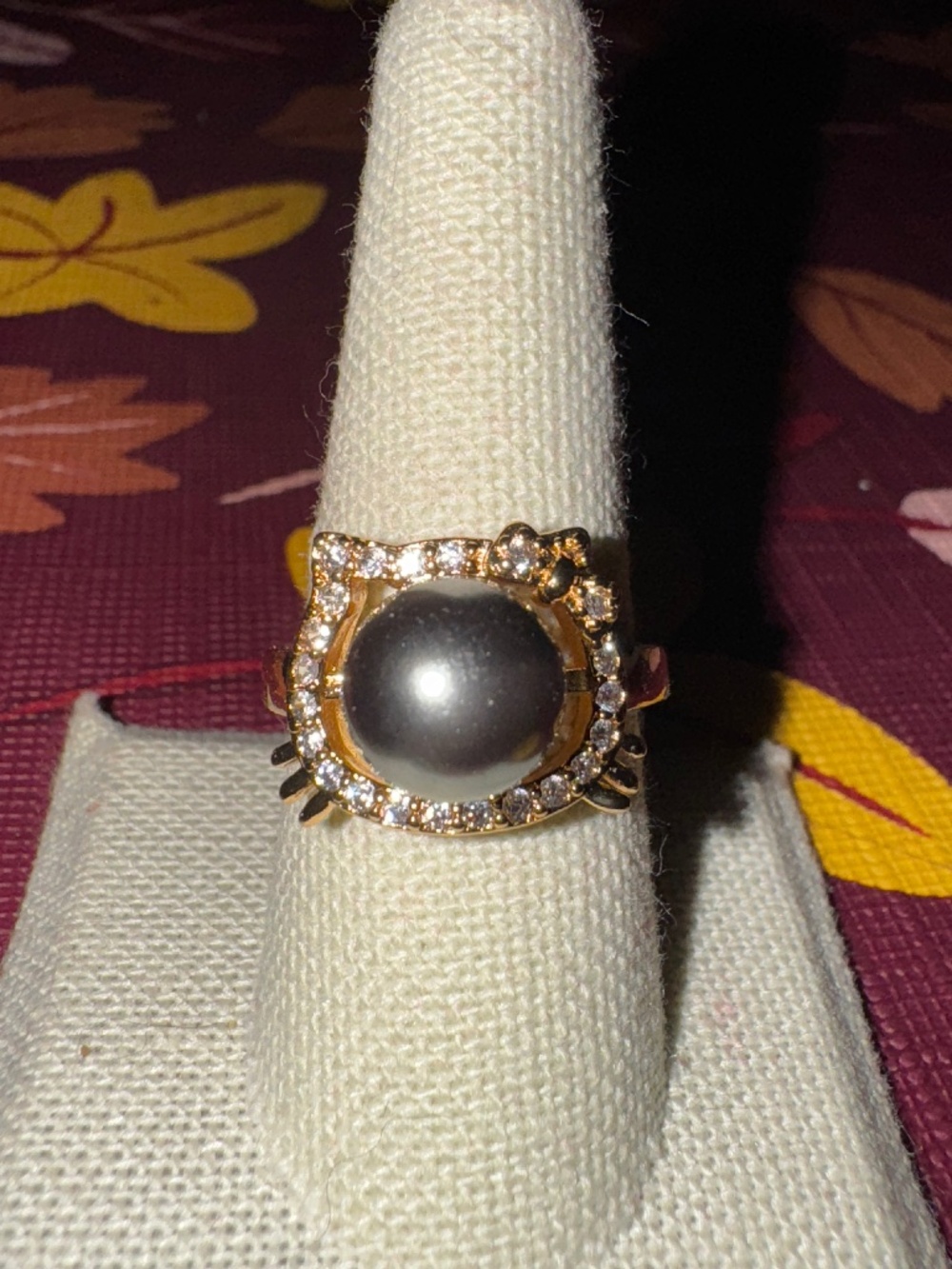 Chic Gold Plated Hello Kitty Ring